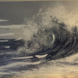 Large Ocean Wave Canvas Wall Art – 30” x 40” Coastal Decor