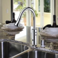 Touchless Faucet Cinaton 2201 Touch Free 5 Sensor Intelligent Kitchen Chrome New