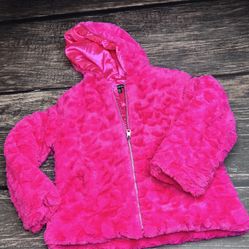 Girls hot pink fur jacket 