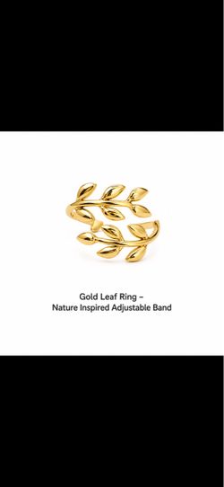 Gold Leaf Adjustable Band Ring