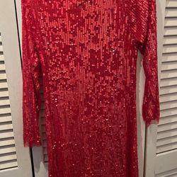 Sexy Red Sequin Dress 