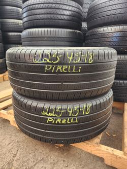 225 45R 18 PIRELLI CINTURATO P7 RUN FLAT 2254518 USED TIRES (PAIR) MOUNT BALANCE INCLUDED