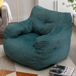 NEW Mint Green Bean Bag Chair with Armrests Lazy Sofa Soft Tufted Comfy Couch Chair Stuffed High-Density Foam