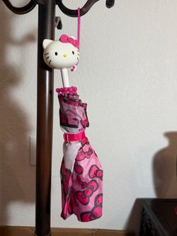 Hello Kitty Folding Umbrella Pink Bow Print
