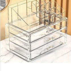 Clear Makeup Organizer used