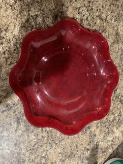 Red Plastic Serving Dish - Great For Christmas!