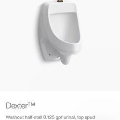 Washout half-stall 0.125 gpf urinal, top spud