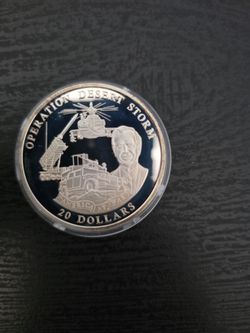 2003 Liberia Operation Desert Storm $20 Silver Coin