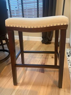 Pair of upholstered barstools - excellent