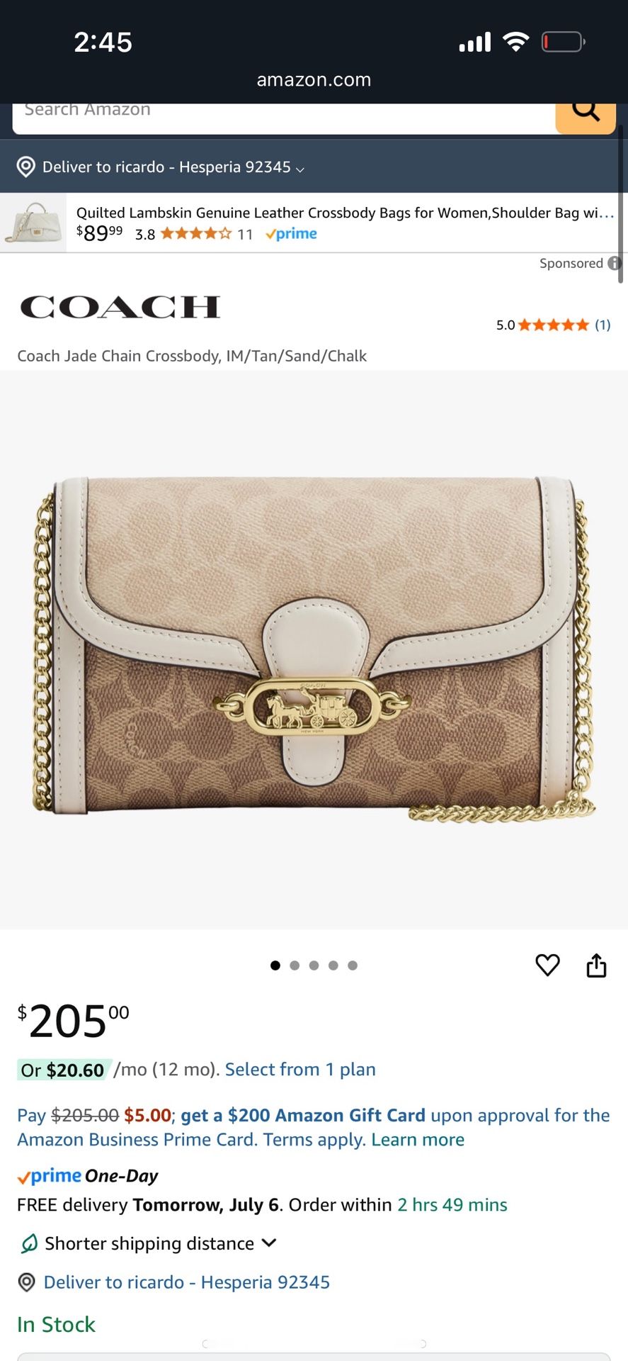 Coach Jade Crossbody