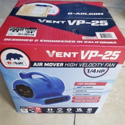 Vent VP-25 - Air Mover High Velocity Fan (NEW)