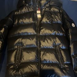 Moncler Maya Down Jacket Black, Size L - Like New
