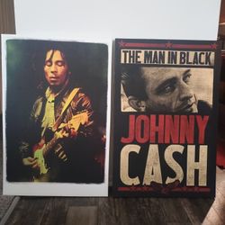 2 Piece Set. Music Icon Canvas Portraits 