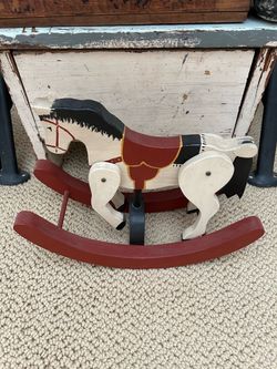 Decorative Wooden Rocking Horse Figurine