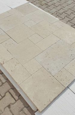 Ivory Travertine Pavers French Pattern Set $2.60