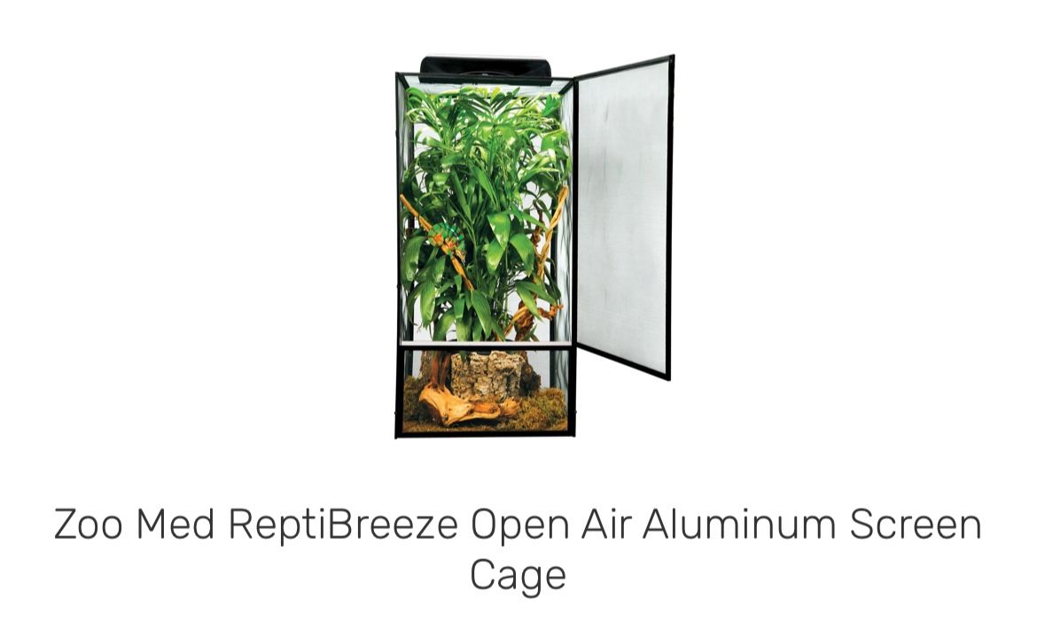 ZooMed ReptiBreeze Open air black aluminum screen Cage