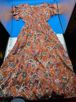 Evelyn brown floral maxi dress Small