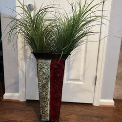 Floor Vase With Green Stuff 