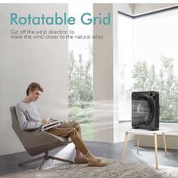 Box Fan14"Table Fan with3SpeedsRotatable Grill Desk Fan,Quiet Operation Fast Cooling Fan with 120 Min Timer, Portable Compact Design for Bedro