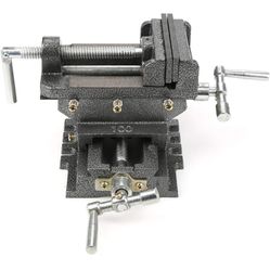 Drill Press Vise, 4" Cross Slide Vise Clamp Machine, Heavy Duty Vice Holder Clamping Tool with Stationary Base for Drilling Tapping and Reaming Operat