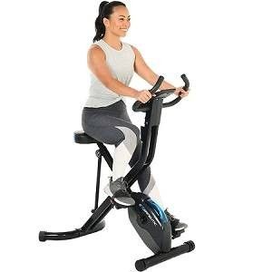 New Exerpeutic Bluetooth Folding Upright Exercise Bike 400lbs Capacity