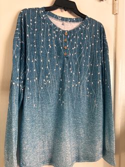 Women’s Teal Long Sleeve Top – Size XL