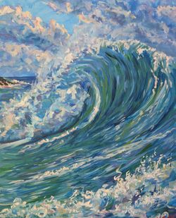 20*16 acrylic painting Surfing time