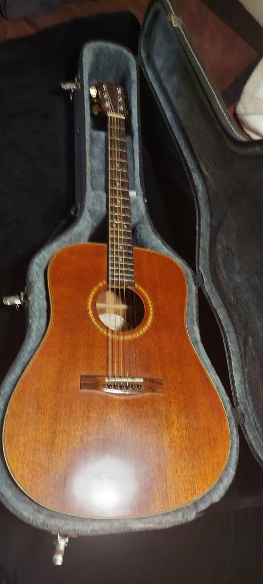 Vintage Fender DG-24 Acousic Guitar With Vintage Poodle Case, Collectors, Made In Korea