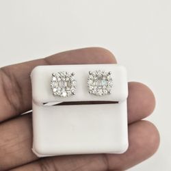 925 Sterling Silver Moissanite Diamond Stud Earring 