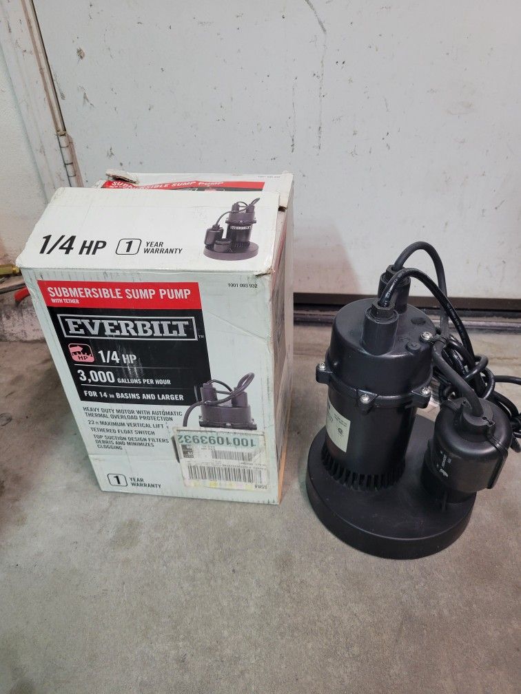 Everbilt Submersible Sump Pump 1/ 4 HP