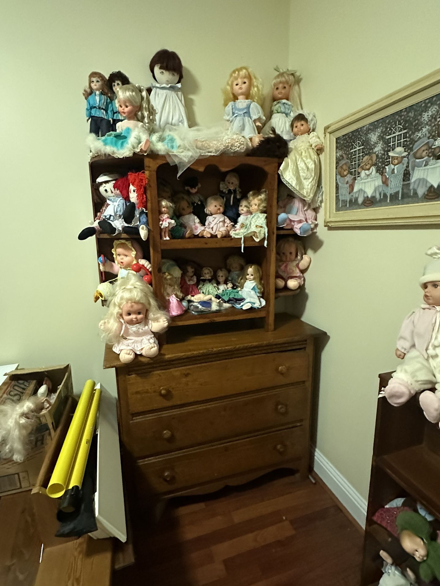 Antique Oak Low Boy w/ Removable Shelves