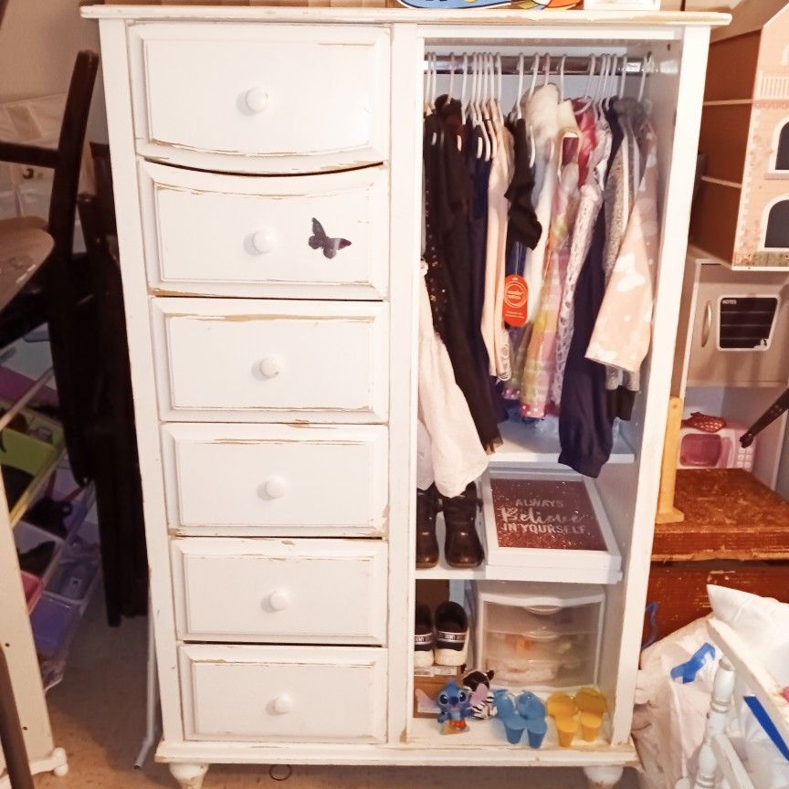 Solid Wood Dresser - White