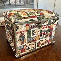 Decorative Fabric covered ‘Honey Hills Farm’ Trinket /-Keepsake Box with Latch 