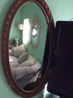 Antique oval mirror