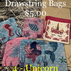 Mermaid / Unicorn Drawstring Bags