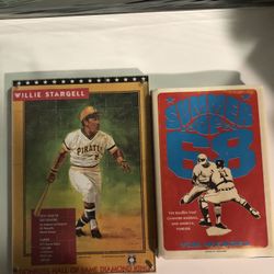 Baseball collector book and framed puzzle Card Willie Stargell 