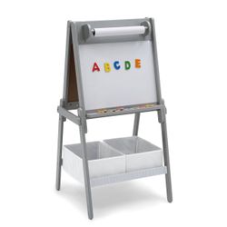 Double-Sided Storage Easel with Paper Roll and Magnets -Ideal for Arts & Crafts, Drawing, Homeschooling and More - Greenguard G