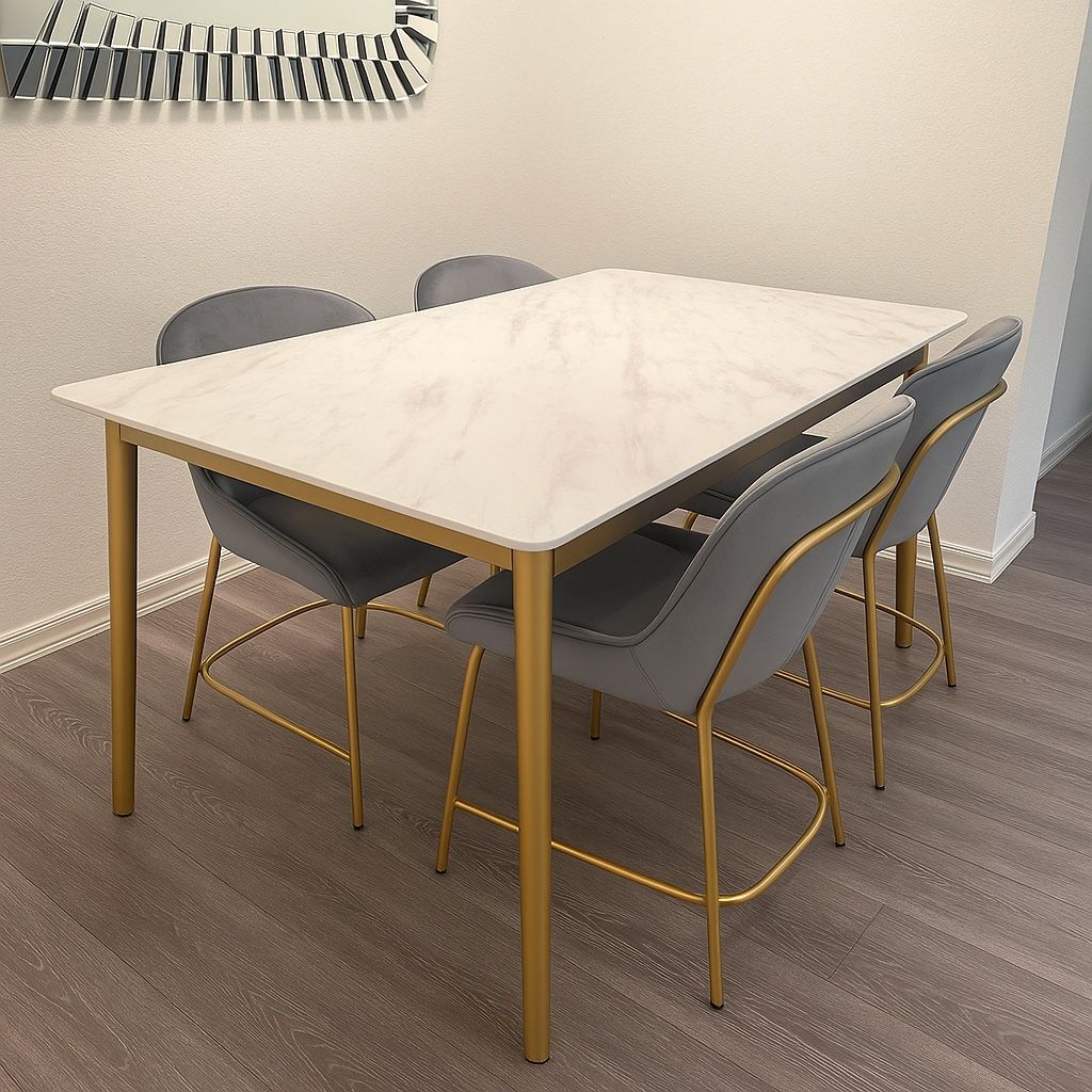 Spectacular Dining Table With 4 Matching Velvet Chairs Like New