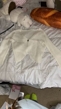 teen girls soft white cardigan