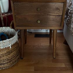 Wood Mid Century End Table