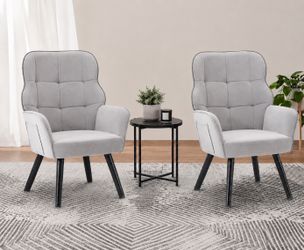Modern Accent  Chair, Mid-Century Velvet Armchair with Lumbar Pillow, Upholstered Tufted Comfy Vanity Chair with Back for Living Room/Bedroom