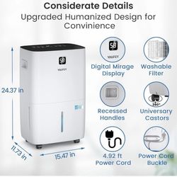 YAUFEY JD026R-150PM Dehumidifier with Pump White 150 Pints Energy Star Rated