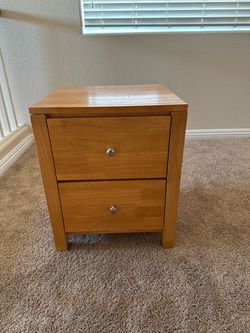 Wood 2-Drawer Nightstand Bedside Table