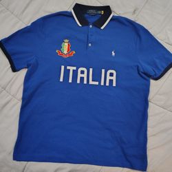 Ralph Lauren Polo Italy Rugby Shirt Size Large Classic Fit 