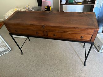 Solid wood and iron table