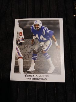 Sidney A. Justin Signed Colts Photo
