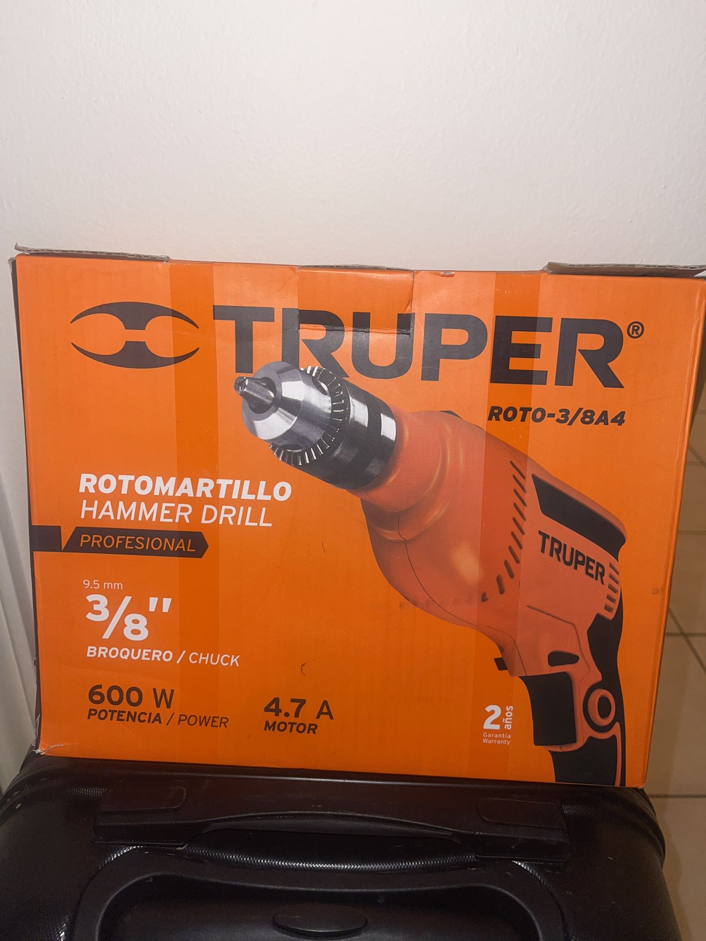 Truper Hammer Drill 3/8 Chuck Roto-3 600 w 4.7A