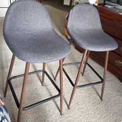 Pebble Mid-Century Modern Counter Stools - Set of 2
