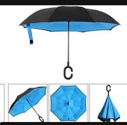 BAGAIL Double Layer Inverted Umbrellas Reverse Folding Umbrella Windproof UV Protection New