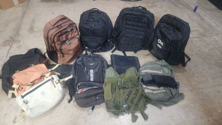 Mixed Lot of Used Backpacks and Bags